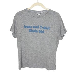 Vintage Jeans and a T-Shirt Kinda Girl Shirt Gray Medium Y2K